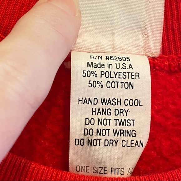 India Ink Hand Painted Valentines Day Heart Sweatshirt Sweater Vintage XL - Picture 4 of 7